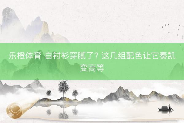 乐橙体育 白衬衫穿腻了? 这几组配色让它奏凯变高等