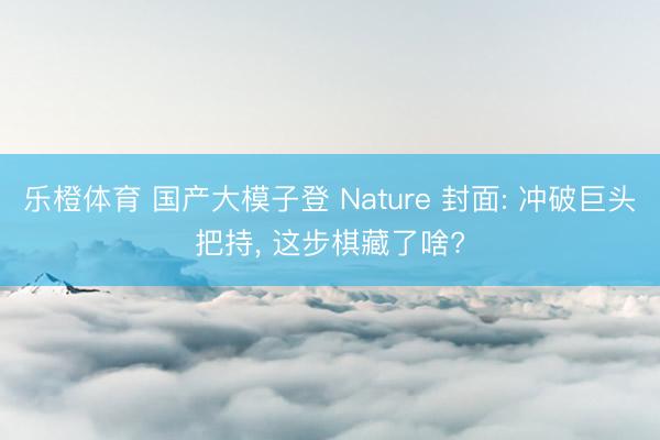 乐橙体育 国产大模子登 Nature 封面: 冲破巨头把持， 这步棋藏了啥?