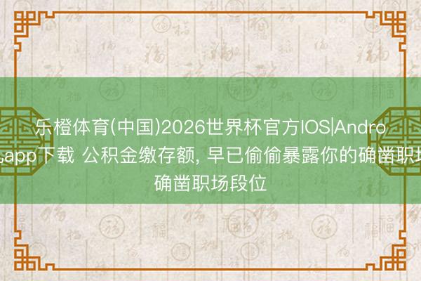 乐橙体育(中国)2026世界杯官方IOS|Android手机app下载 公积金缴存额， 早已偷偷暴露你的确凿职场段位