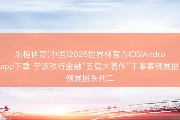 乐橙体育(中国)2026世界杯官方IOS|Android手机app下载 宁波银行金融“五篇大著作”干事案例展播系列二
