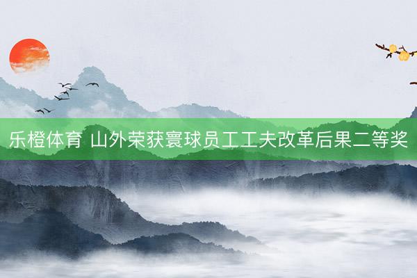 乐橙体育 山外荣获寰球员工工夫改革后果二等奖