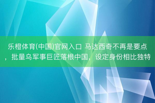 乐橙体育(中国)官网入口 马达西奇不再是要点，批量乌军事巨匠落根中国，设定身份相比独特