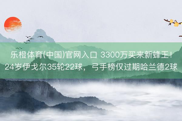 乐橙体育(中国)官网入口 3300万买来新蜂王！24岁伊戈尔35轮22球，弓手榜仅过期哈兰德2球