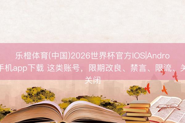 乐橙体育(中国)2026世界杯官方IOS|Android手机app下载 这类账号,限期改良、禁言、限流、关闭